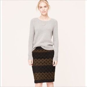 LOFT Ann Taylor Floral Crochet‎ Pencil Skirt